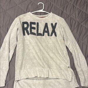Gray Crew Neck Sweater with Relaxed Fit